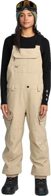 Volcom Creston 3D Stretch Bib Overall Women's Snow Pants, Oatmeal, Small