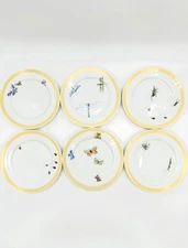 Williams Sonoma Bugs & Butterflies - Yellow Bread & Butter Plates, Set of 6