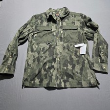 BASS OUTDOOR Men's Camo snap Up Shirt Long Sleeve Medium hunting outdoor
