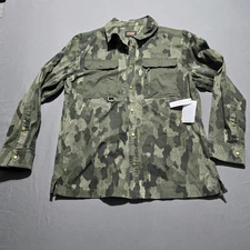 BASS OUTDOOR Men's Camo snap Up Shirt Long Sleeve  Medium hunting outdoor