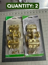 2-PACK lot National Hardware N100-018 gold screen door hardware kit knob hinges