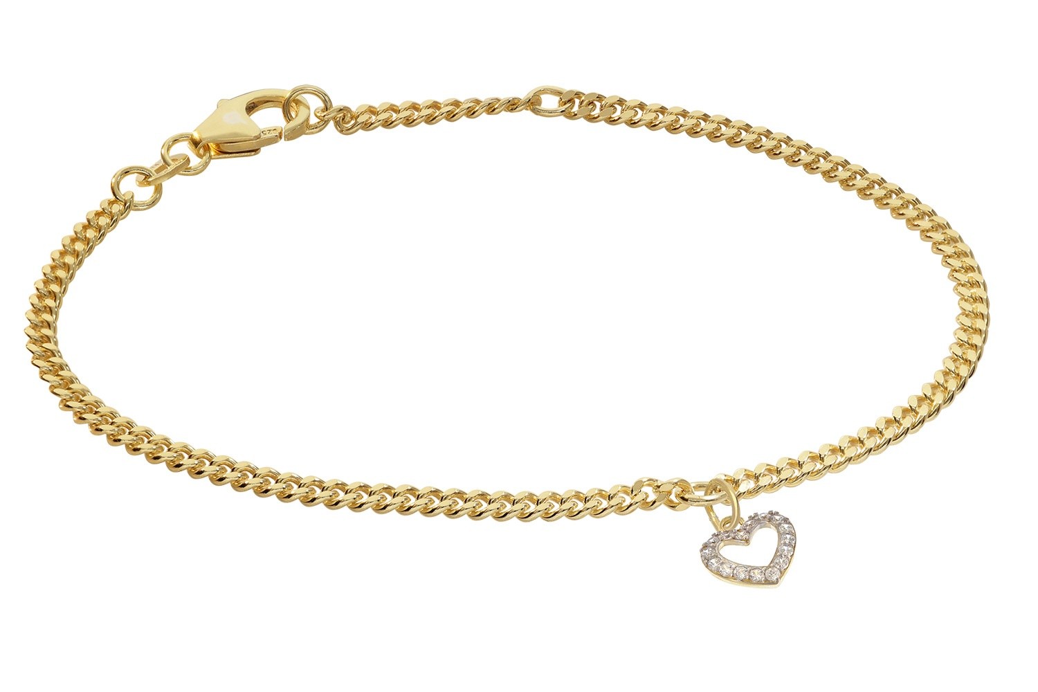TRENDOR Schmuck Mdchen-Armband mit Herz 925 Silber Vergoldet Zirkonia 21664 11390₽
