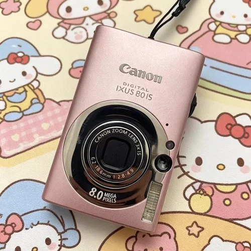 Canon Ixus 80 IS Digital Camera Complete Package Vintage Rare English -Pink - product listing photo