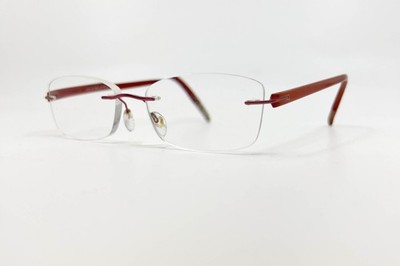 Silhouette 4378 40 6055 Titanium Red Brown Rimless Eyeglasses Frames 53-17 135