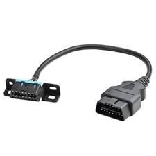 Full 16 Pin OBD2 Male to Female Cable with Underdash Mount Bracket Wire Harn