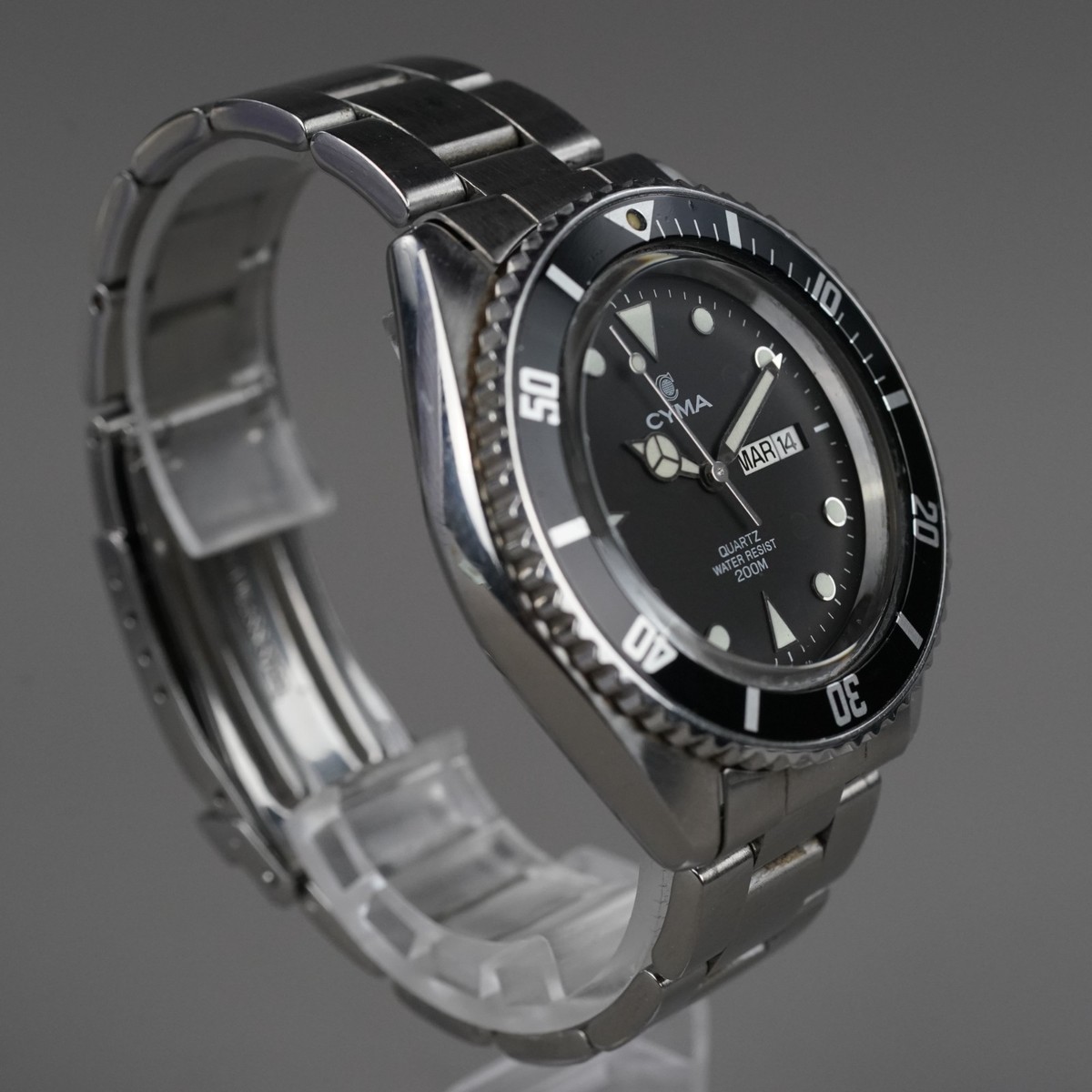 Cyma 9111 Diver Quartz Watch Black 40mm for sale online | eBay