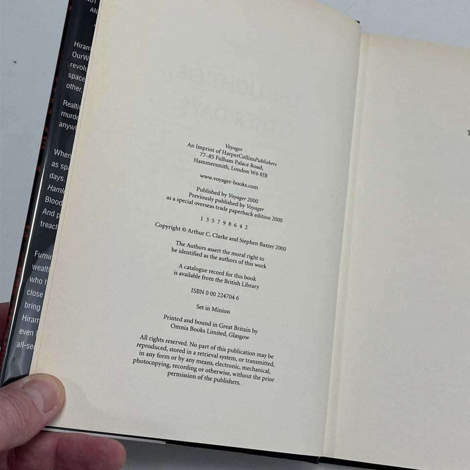 The Light Of Other Days by Arthur C. Clarke & Stephen Baxter (SIGNED) 1st Ed. HC - Image 4 of 4