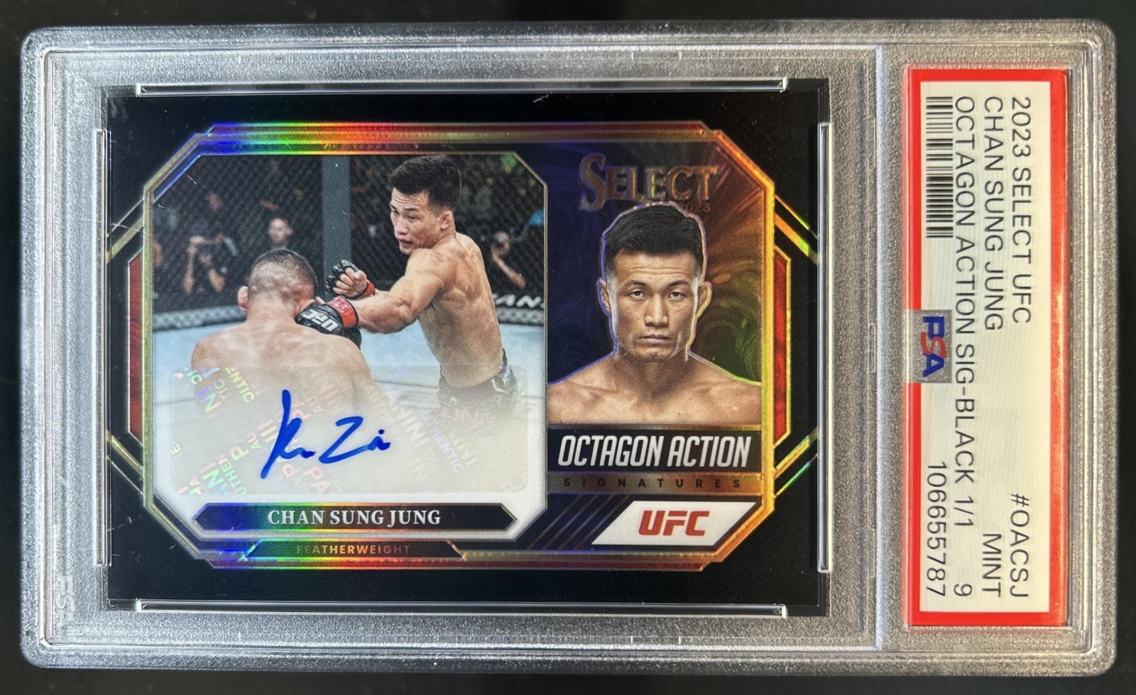 2023 Chronicles UFC Chan Sung Jung Origins Auto Autograph Platinum #1/1 PSA 9 view 1