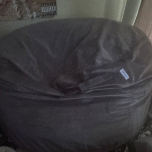 Big Black Round Beanbag Chair for Adults