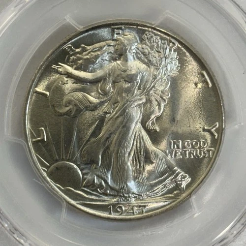 1947 Walking Liberty Half Dollar - 90% Silver - 50c US - PCGS MS66 - BLAST WHITE