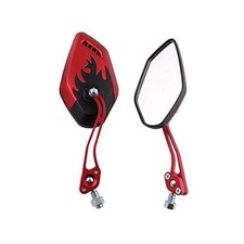 Motorcycle Motorbike 8mm 10mm Rearview Side Mirror ATV Scooter Bike Flame Red
