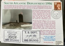 Royal Navy Lt Cdr AS Corbett and Lt Cdr NDE Carson signed HMS Splendid cover