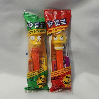 #ad Pez Candy Dispenser Bart Simpson and Lisa Simpson Brand New Factory Sealed $16.99