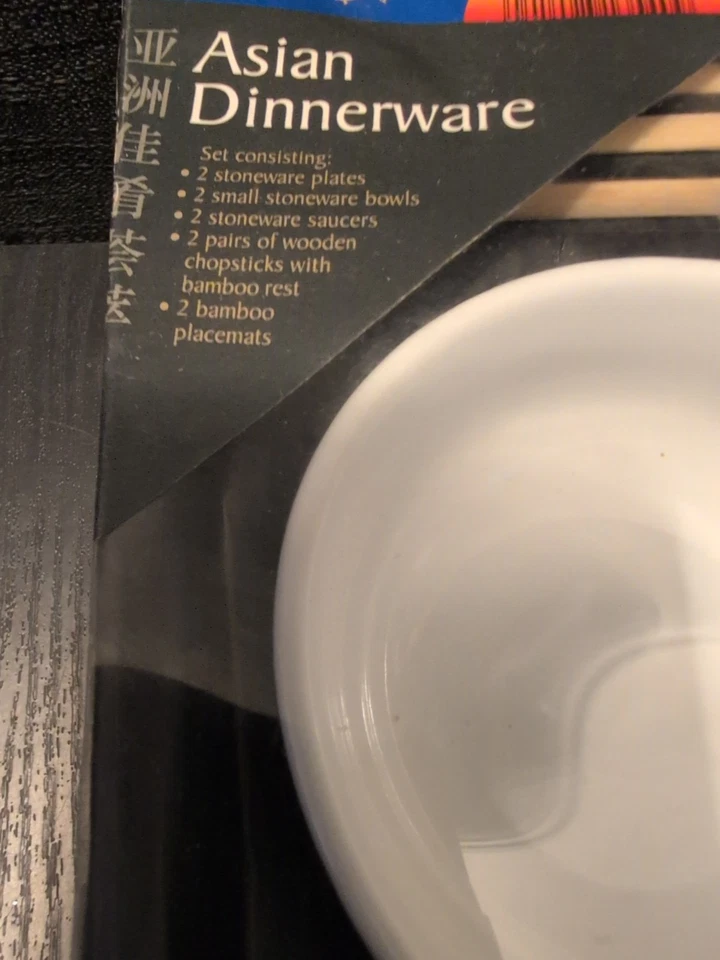 Crofton Sushi for Two White Porcelain Serving Dish Set 10 pc w/ Chopsticks - Image 2 of 3