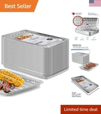 Eco-Friendly 25-Pack Aluminum Grill Trays - Dishwasher Safe & Durable