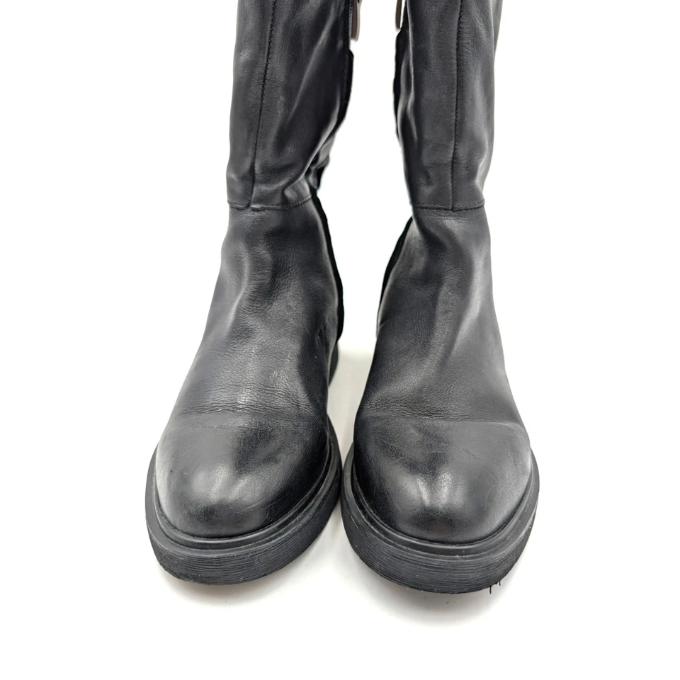 Botas de equitação femininas Franco Sarto Battina panturrilha larga zíper lateral preto tamanho US7 EU37 - Imagem 2 de 4