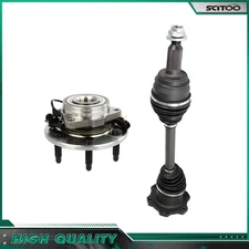 1X Front CV Axle Shaft + Wheel Hub Bearing For Chevy Silverado 1500 Suburban 4X4