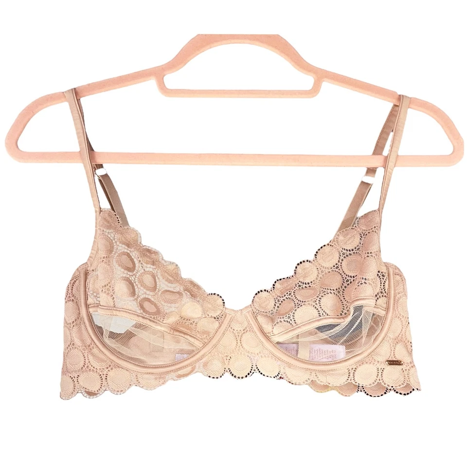 SAVAGE X FENTY Mod on the Moon Unlined Demi Bra in Gold Dust Brown Size 38B - Image 4 of 4