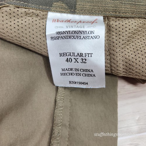 Weatherproof Mens Golf Stretch Pants 40x32 Khaki Straight Leg Flat Front - Picture 5 of 6