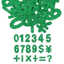 Number Foam Stickers, 144Pcs Numbers 0-9 EVA Self Adhesive Glitters, Green