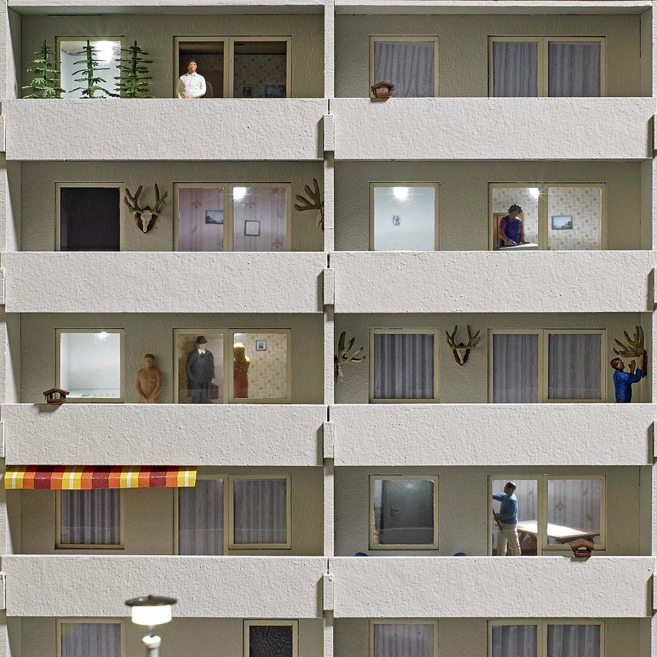 Busch 1990, 3er Set DDR Wohnungen für WBS 70, Neu & OVP, H0