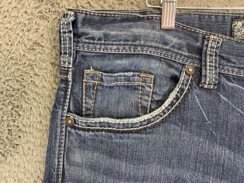 Silver Jeans Herren Zac 38x32 (40x31) Relaxed Straight Wiskering Y2K Denim - Bild 4 von 24