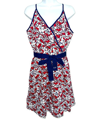 New NWT VINEYARD VINES x Target Size Medium Sundress Belted Hibiscus Whale Red