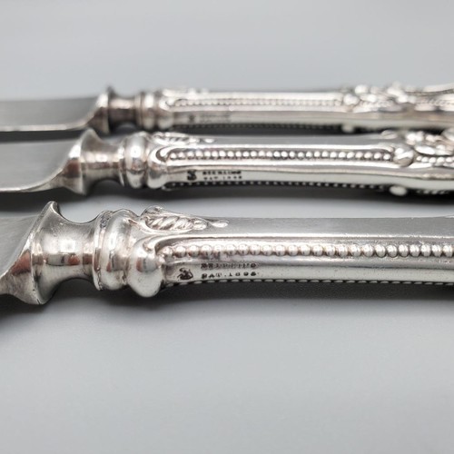 Cuchillos antiguos de 8 7/8"" de toalla antigua colonial mango de ley esterlina mono E - Imagen 6 de 7