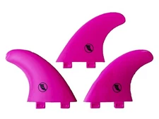 BLOW OUT - $15 Cardiff Fin Co Medium Thruster Set - Nylon - Pink  - Fits FCS1