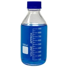 1000ml Glass Media Bottle, Round, GL45 Screw Cap, Karter Sci 251N11 (Pack 10)