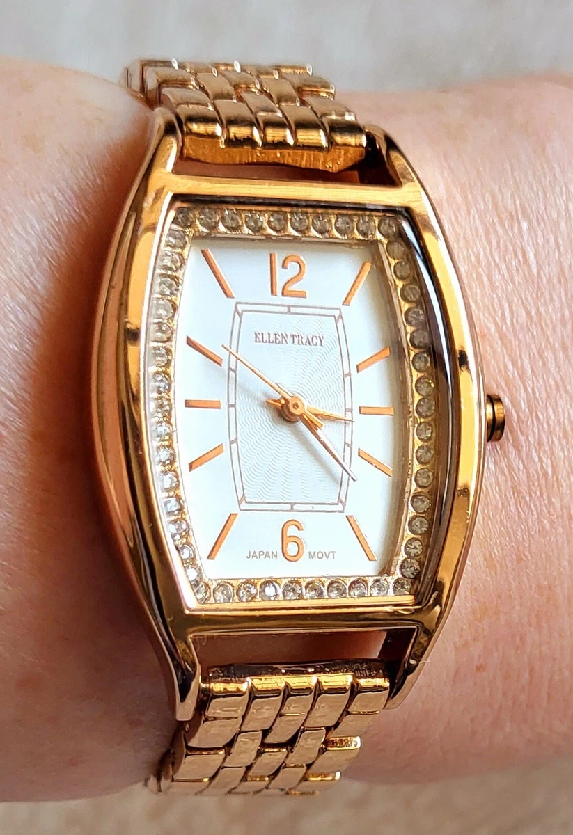 Ellen Tracy Rose Gold tone Watch Japan movement stainless steel