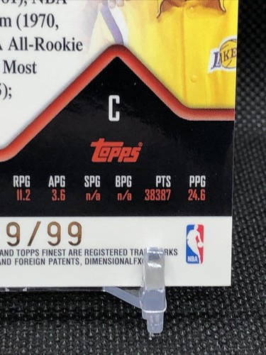 2004-05 Topps Finest Red X-Fractor #140 Kareem Abdul-Jabbar #69/99 come nuovo ๐ - Foto 9 di 12