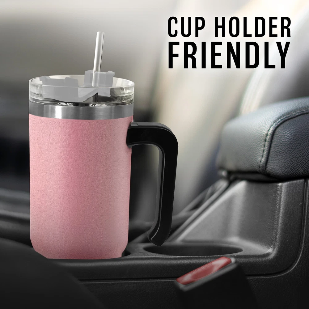 30oz Stainless Steel Vacuum Insulated Tumbler with Straw for Travel
