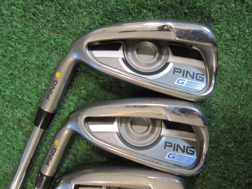 PING G SERIES YELLOW DOT IRONS 5-PW-UW, PING AWT 2.0 R FLEX STEEL, LEFT-HANDED