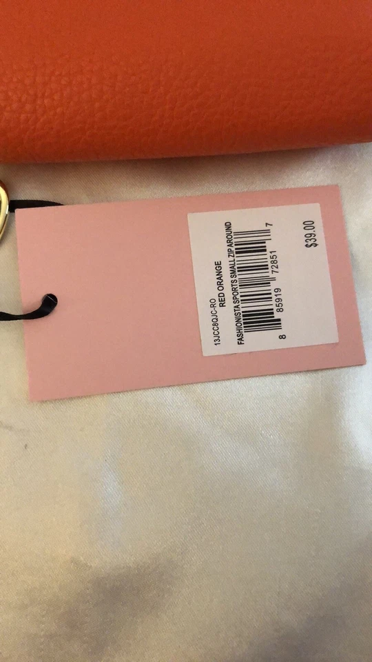 Cartera deportiva Juicy Couture Fashionista pequeña ZA color rojo naranja y blanco nueva con etiquetas Foto 4 de 4