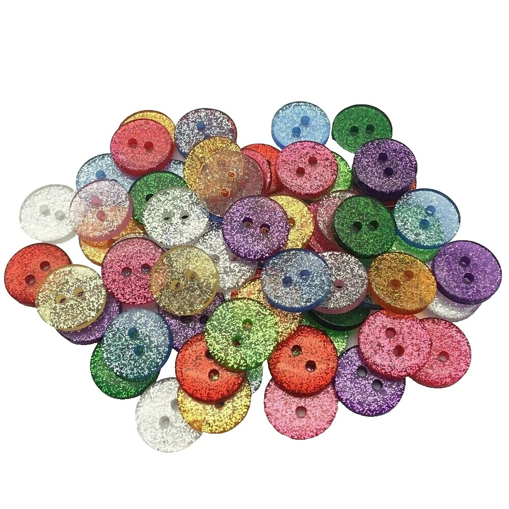 Resin Round 2-Hole Flat Button Sewing Buttons