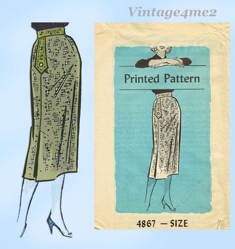 1950s Vintage Anne Adams Pattern 4687 Misses One Yard Skirt Sz 28 Waist - Picture 5 of 6