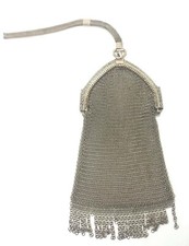 Rare Antique Women's Handmade Sterling Silver Mesh Coin Purse