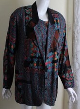 Carole Little S M 4 6 8 Vintage Rayon Tank  Jacket Art-to-Wear Paisley