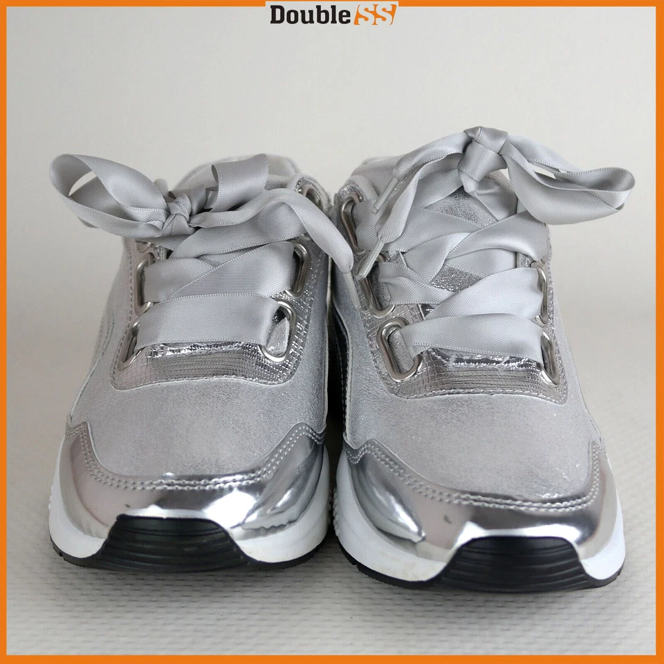 Scarpe da Donna Sportive Sneakers Ginnastica 36 Eleganti per Cerimonia Argento - Immagine 3 di 4