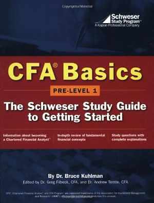CFA Basics: Pre-Level 1:The Schweser Study - Paperback, by Kuhlman Bruce - Good-image