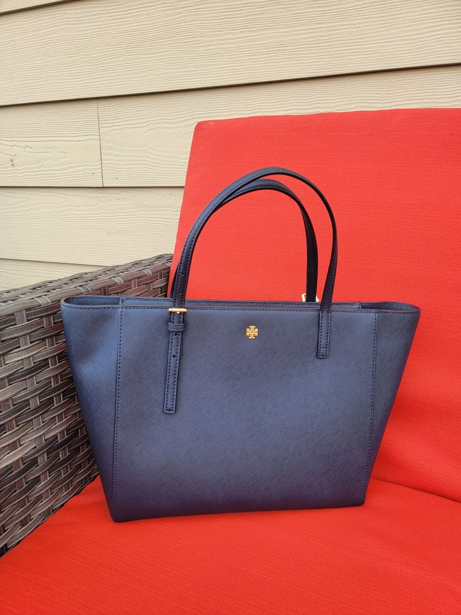 Tory+Burch+Emerson+Small+Top+Zip+Imperial+Garnet+Leather+Tote+