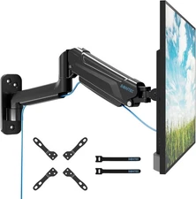 Monitor Wall Mount Arm, VESA Gas Spring Height Adjustable, for 13-42 Inch Screen