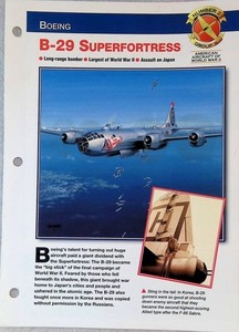 Boeing B-29 Superfortress WWII Bomber Aircraft Document Page Militaria Print
