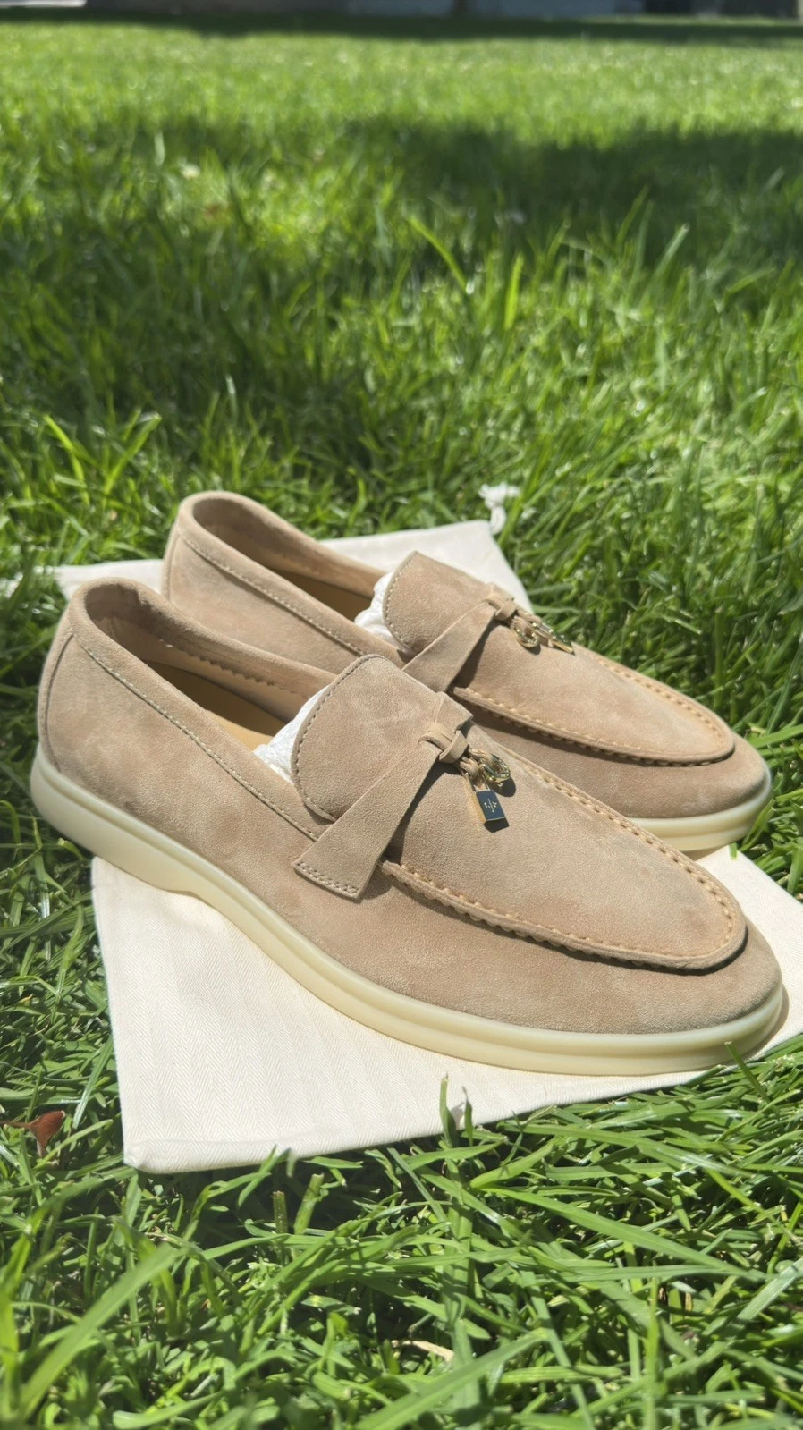 Loro Piana Summer Charm Walk Loafer Women’s EU 38 Sandstone Yacht Shoes
