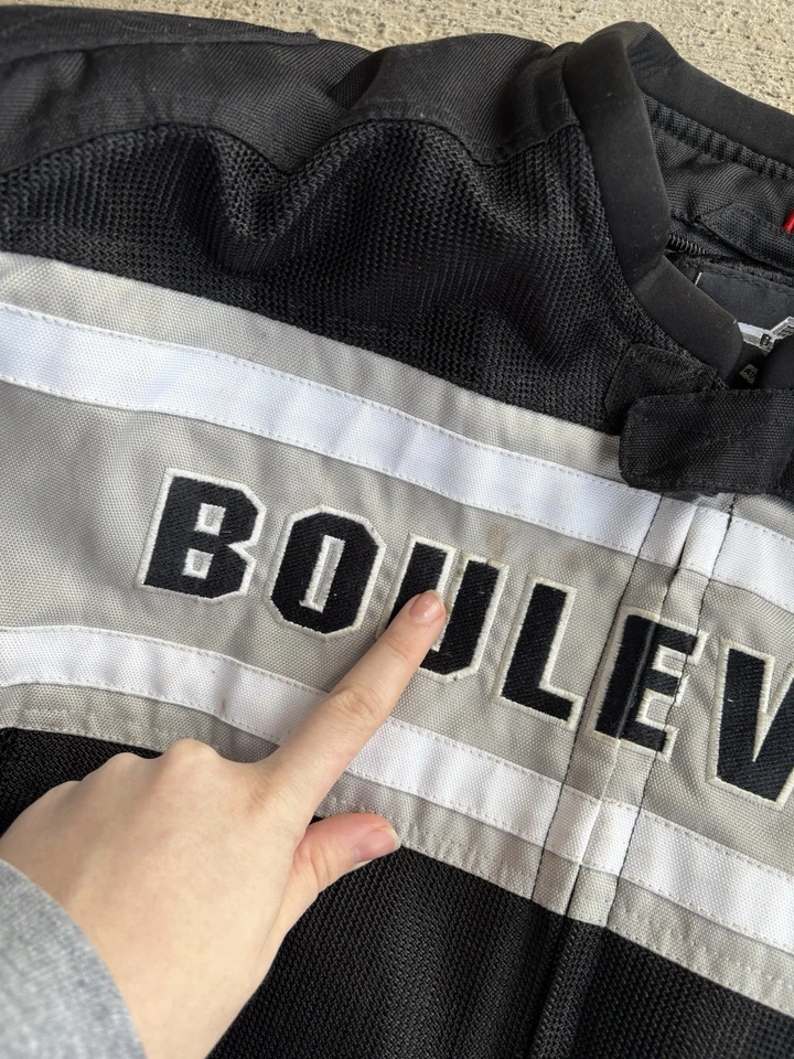 Chaqueta de moto Suzuki Boulevard para hombre talla L cremallera completa negra gris Foto 3 de 4