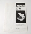 Original TECHNICS SL-B3 Turntable Record Player Manual Operating Instructions