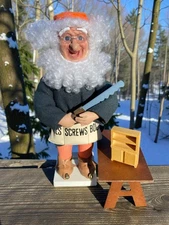 VTG Telco MOTION-ette Animated SANTA'S HELPER ELF Carpenter & Table WORKS EUC