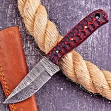 Custom Made Forged Damascus Steel Hunting Skinner Knife Camping Survival UU 15
