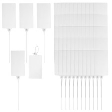 60 Pcs Hanging Tags, 105x65mm Plastic Hanging Labels Tags, White